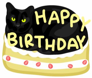 happy birthday funny black cat