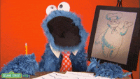 cookie monster waiting gif