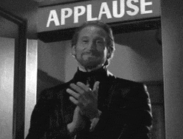 black and white applause GIF