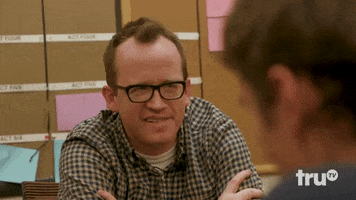 TV gif. Chris Gethard in The Chris Gethard Show nods and raises his eyebrows, looking unsurprised as he puts a hand out as if to say, well there you go.