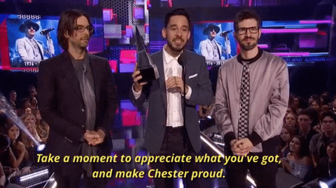 Linkin Park Take A Moment To Appreciate What You'Ve Got And Make Chester Proud GIF by AMAs - Find & Share on GIPHY