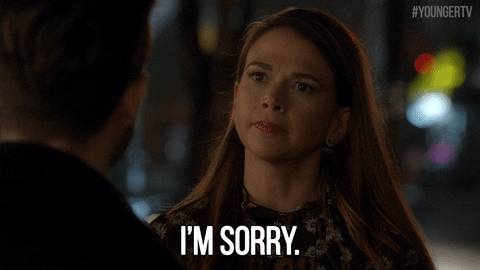 Sorry Sutton Foster GIF by YoungerTV - Find & Share on GIPHY