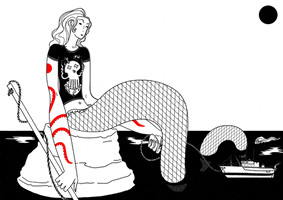 mikevderderian black and white ocean sea comics GIF