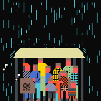flea market rain GIF by ailadi