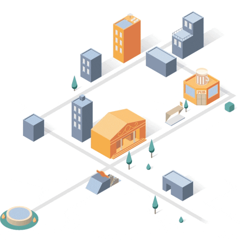 vitskyds illustration 3d 2d flat GIF