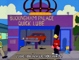 Season 3 Buckingham Palace Quick Lube GIF by The Simpsons