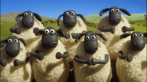 Pohyblivá animace s tleskajícími ovečkami. 