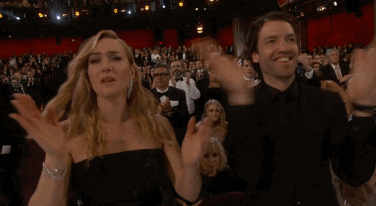 The Oscars crying clapping oscars kate winslet GIF