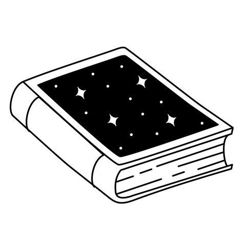 GIF by Emma Darvick of a book of which cover is made of sparkling stars