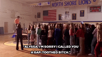 mean girls alyssa im sorry i called you a gap toothed bitch GIF