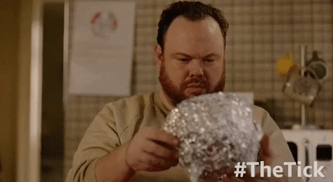 Foil Hat Tinfoil Kevin GIF by The Tick - Find & Share on GIPHY