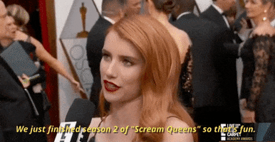 emma roberts we just finished season 2 of scream queens GIF by E!