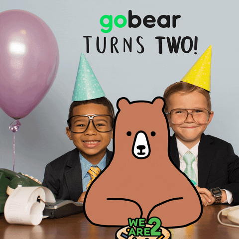 gobear party cartoon birthday cake GIF