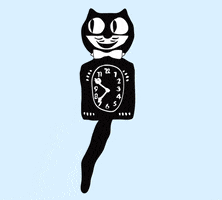 cat clock GIF by Eva