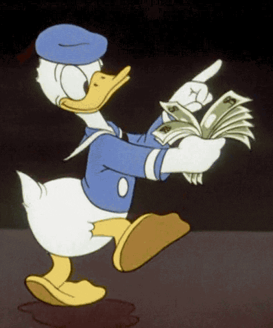 Donald Duck numără banii
