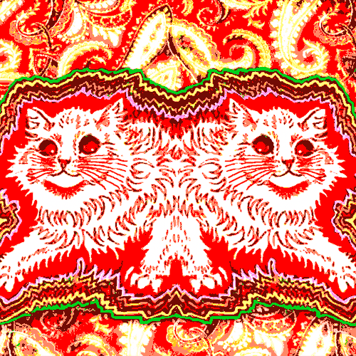 piqin louis wain cat psychedelic cats GIF