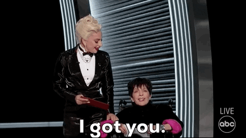 Lady Gaga Friend GIF by The Academy Awards - Find & Share on GIPHY