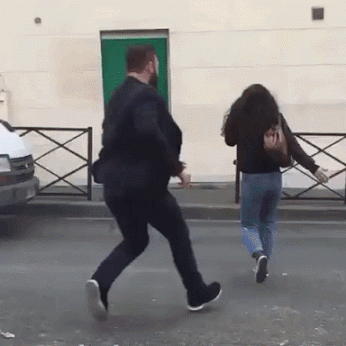 dirty hero van hit by van save girl GIF
