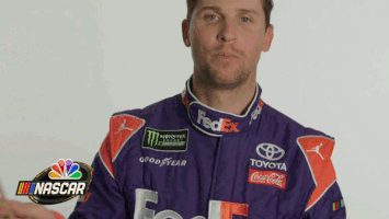 waving denny hamlin GIF by NASCAR on NBC