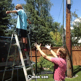 dirty boy dad father ladder GIF