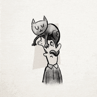 cat love GIF by Hilde Buiter
