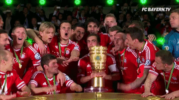 Trophylift GIF by FC Bayern Munich