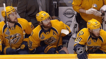 nashville predators bench reaction GIF by NHL
