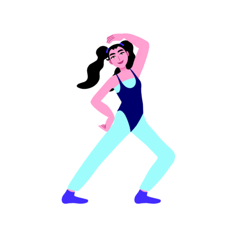 Girl Exercise Sticker