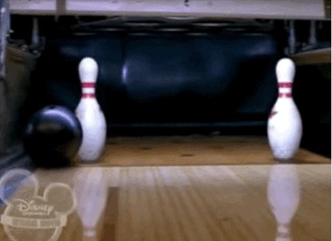 Image result for bowling two pins left gif
