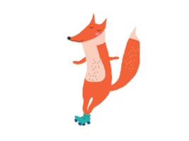Fox Roller Skates Sticker by Skokie Public Library