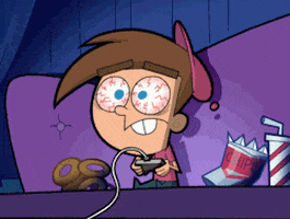 Playing video games gif.