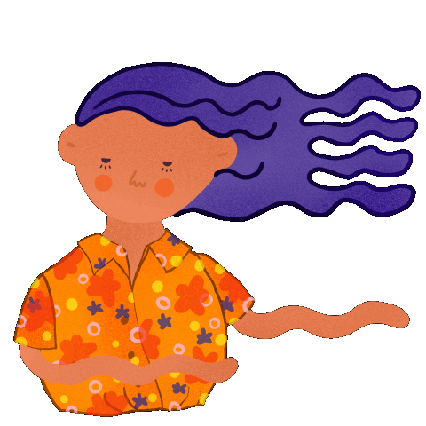 Girl Hair Sticker by ElisaBasilisa