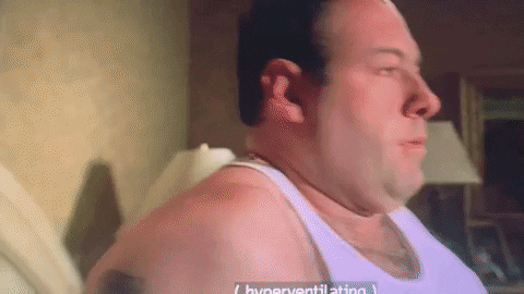 tony soprano wakes up and almost has a panic attack.