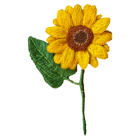 Sunflower Embroidery Sticker by bemmimosa