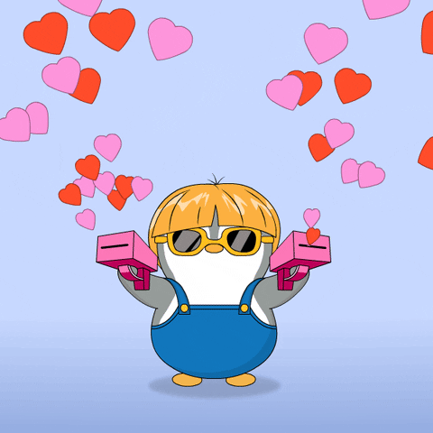 Love You Hearts GIF by Pudgy Penguins