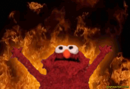 Image result for Elmo burning gif
