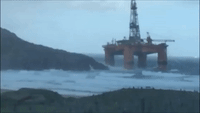 Oil Rig Runs Aground in Scotland Following Storms
