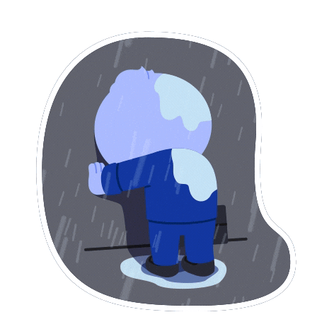 Sad Rain Sticker by Kudai