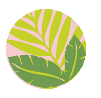 Hecho A Mano Tropical Leaves Sticker