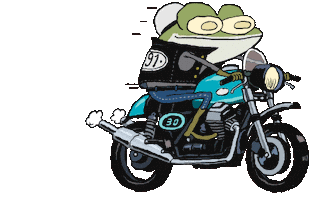 Frog Motorcycle Sticker by Mexer