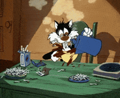  coffee anxiety looney tunes sylvester monday morning GIF