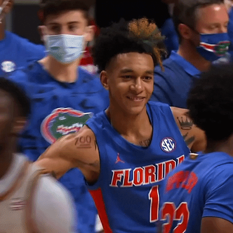 Happy College Basketball GIF by Florida Gators