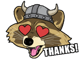 In Love Thanks Sticker by Trash Panda Tribe