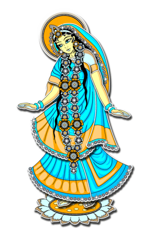 Hare Krishna Goddess Sticker
