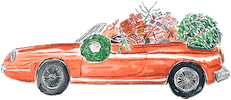 Driving Red Car Sticker by Radley