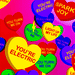 Electric pun candy hearts